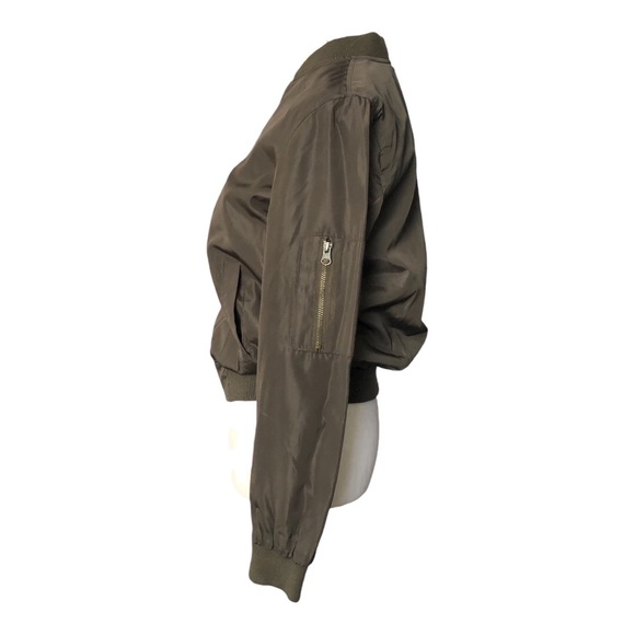 New Look Green Zip Up Bomber Jacket - Picture 4 of 8